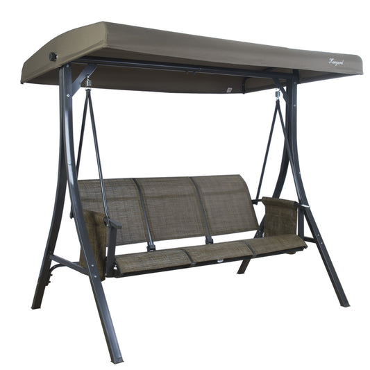 Kozyard Brenda 3 -person Grey/Powder Coated Steel Outdoor Swing