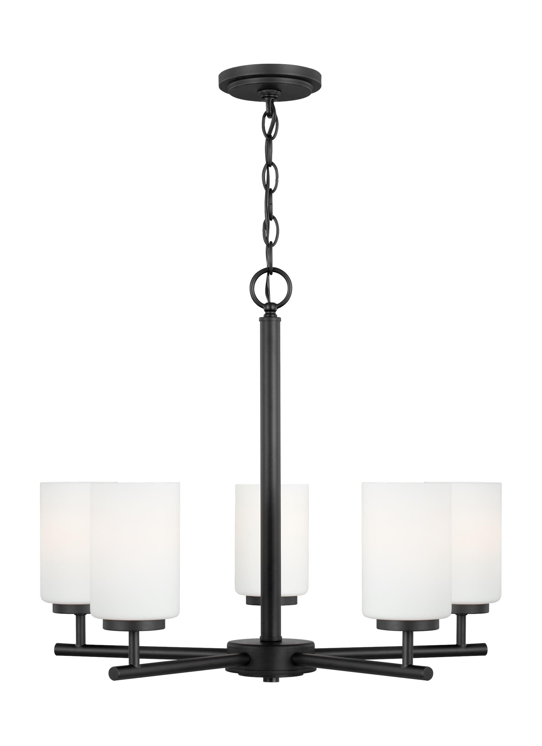 Generation Lighting Oslo 5 -Light Black Indoor Steel Chandelier