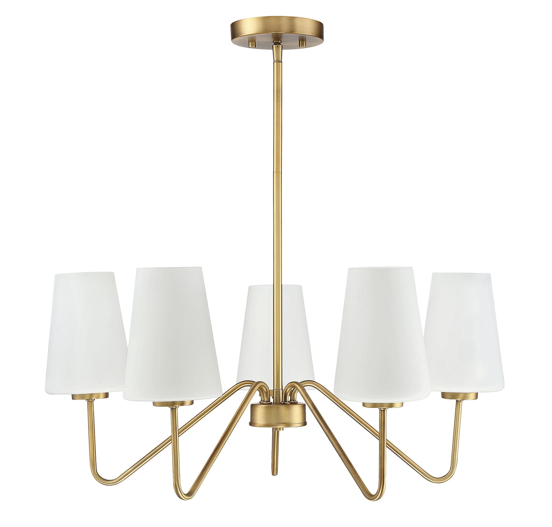 Meridian Lite Trends Meridian 5 -Light Brushed Brass Modern/contemporary For Use in Bedrooms, Dining Rooms, Foyers, Kitchens, Living Rooms Chandelier