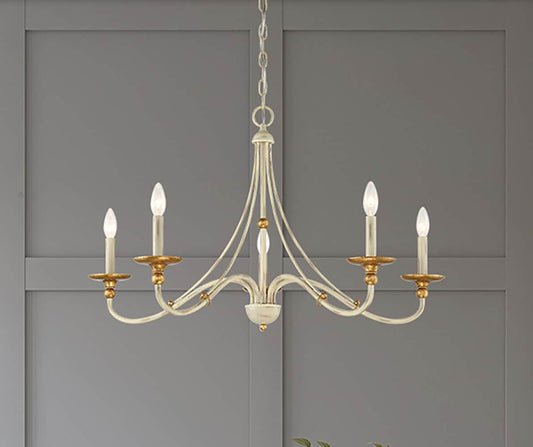 Minka Lavery Westchester County 5 -Light Multiple finishes White Traditional For Use in Bedrooms, Dining Rooms, Foyers, Living Rooms Chandelier 2676432
