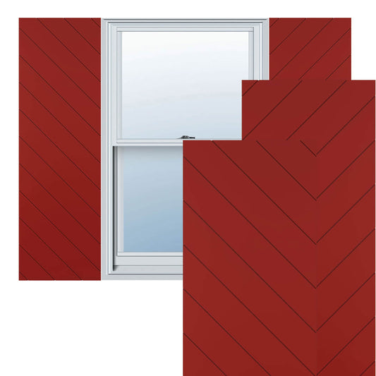 Ekena Millwork 12-in W x 48-in H Fire Red Flat panel Exterior Shutters ( 2 -Pack )