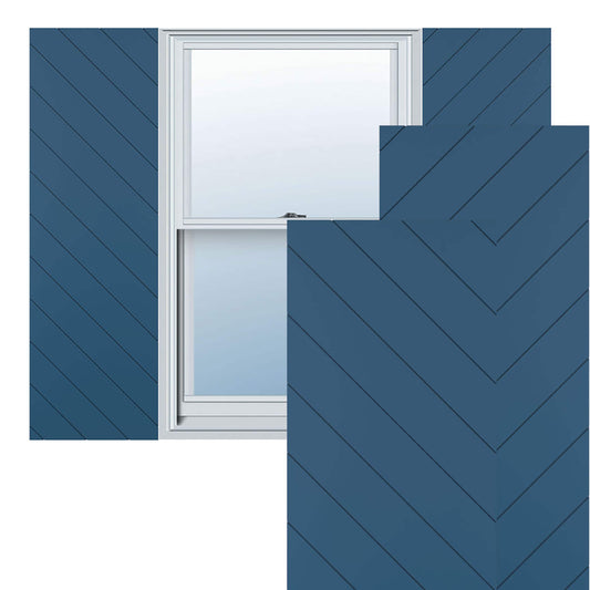 Ekena Millwork 15-in W x 39-in H Sojourn Blue Flat panel Exterior Shutters ( 2 -Pack )