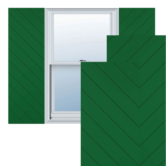 Ekena Millwork 15-in W x 46-in H Viridian Green Flat panel Exterior Shutters ( 2 -Pack )