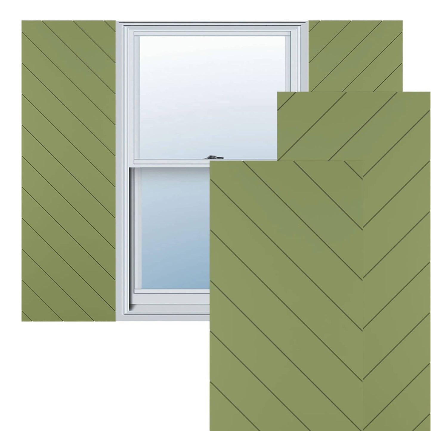 Ekena Millwork 12-in W x 27-in H Moss Green Flat panel Exterior Shutters ( 2 -Pack )