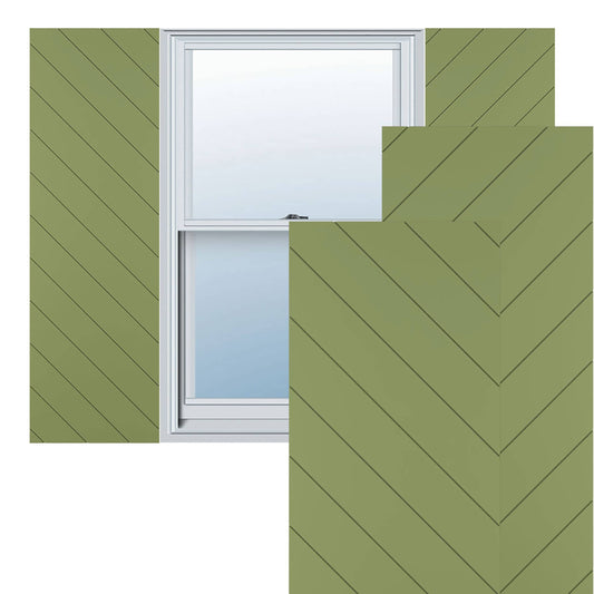 Ekena Millwork 12-in W x 27-in H Moss Green Flat panel Exterior Shutters ( 2 -Pack )
