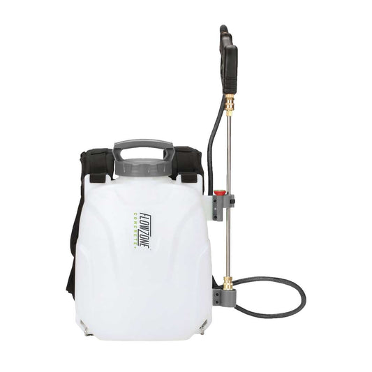 FlowZone 2.5-Gallon 18-volt Battery Operated Reinforced Hose Plastic Backpack Sprayer with Adjustable Spray