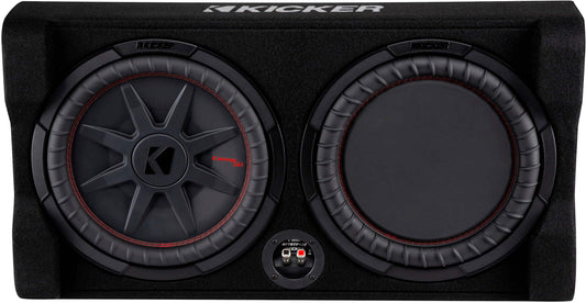 KICKER - CompRT Down-Firing 12” Dual-Voice-Coil 2-Ohm Loaded Subwoofer Enclosure - Black