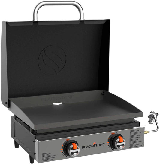 Blackstone - Original 22-in. Countertop Outdoor Griddle with Hood and Omnivore Plate - Black