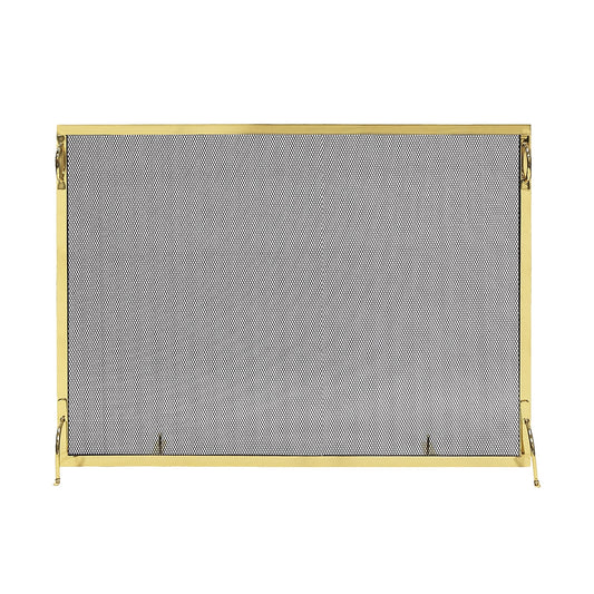 Minuteman International 8-in Polished Brass Iron 1-Panel Flat Fireplace Screen SSM-4433BR