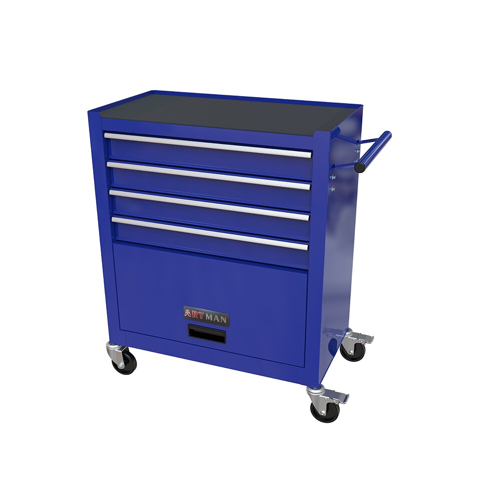 Runesay Top Tool Chests 13-in W x 29.33-in H 4-Drawer Steel Tool Chest (Blue) TOOBOX-10
