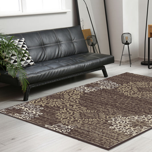 Radici USA Pisa 8 x 10 (ft) Polypropylene Brown Rectangular Indoor Abstract Bohemian/Eclectic Spot Clean Only Area rug