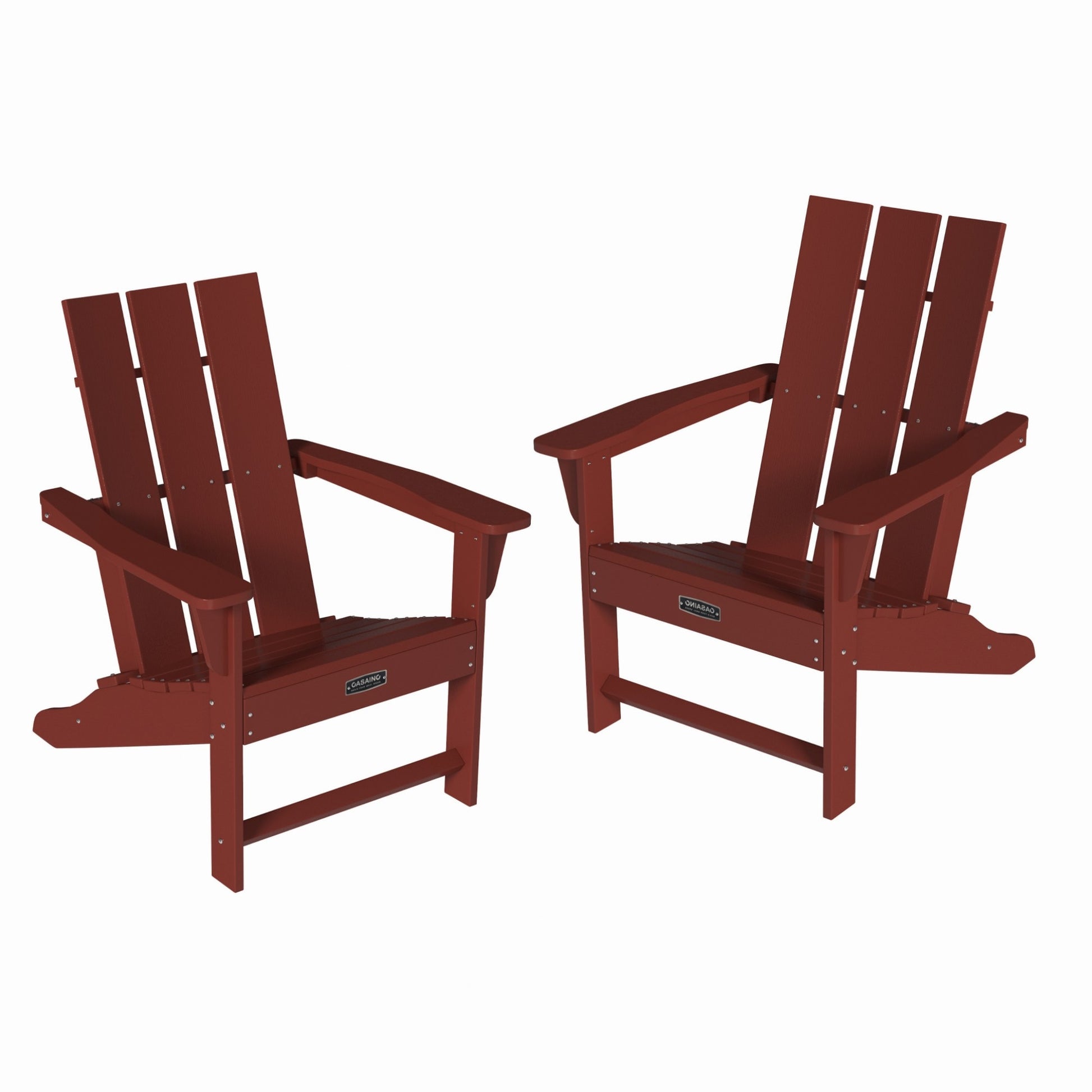 Sumyeg 2PCS Adirondack Chairs Set of 2 Red Stationary Adirondack Chair with Slat Seat