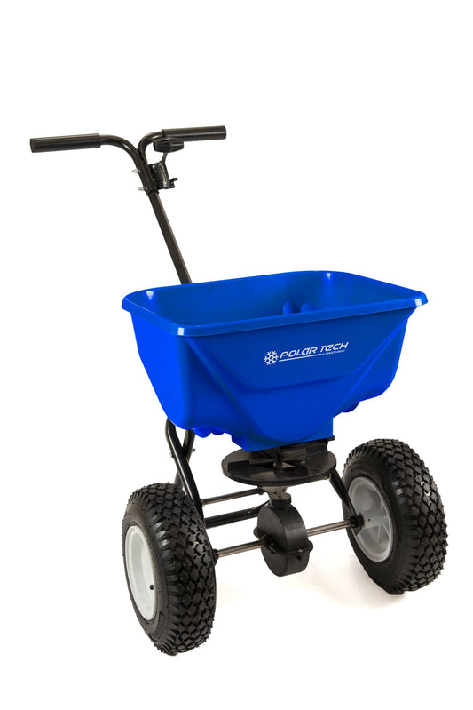 EarthWay Polar Tech Broadcast Spreader 65-lb Capacity Compatible with Ice Melt, Salt,