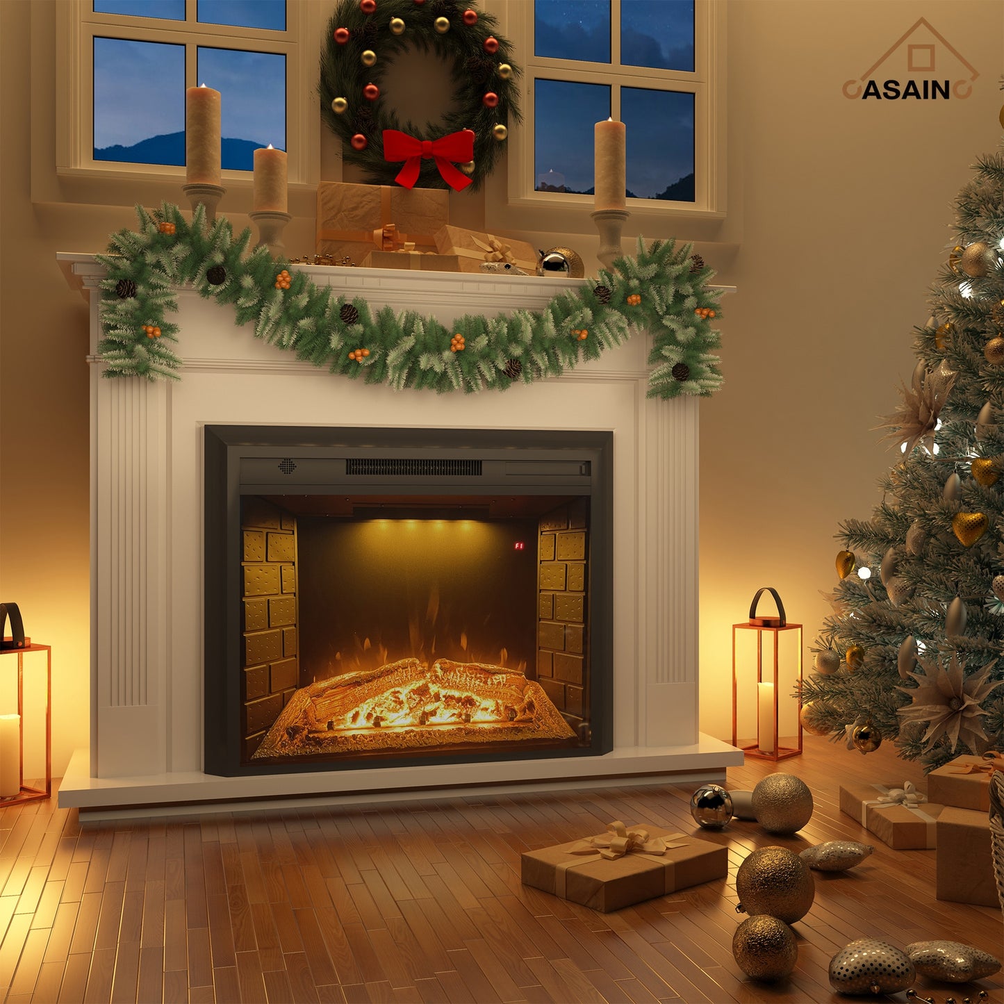 CASAINC 30.5-in W Black LED Electric Fireplace VL-WF-EF28