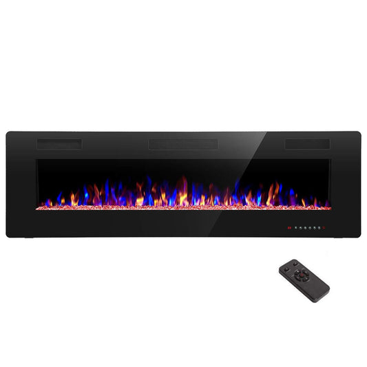 BANSA ROSE 60-in W Black Fan-forced Electric Fireplace LLZJLY41408