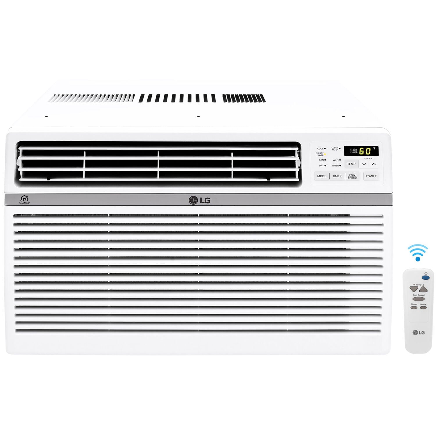 LG 550-sq ft Window Air Conditioner with Remote (115-Volt; 12000-BTU) Wi-Fi enabled LW1217ERSM