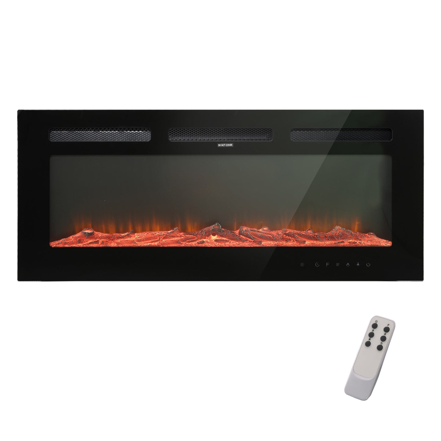 Clihome 36-in W Black Fan-forced Electric Fireplace CL-R36