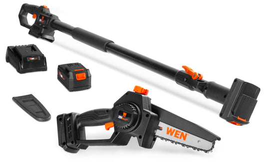 WEN 20-volt Max 6-in 4 Ah Battery Pole Saw (Battery and Charger Included) 20752