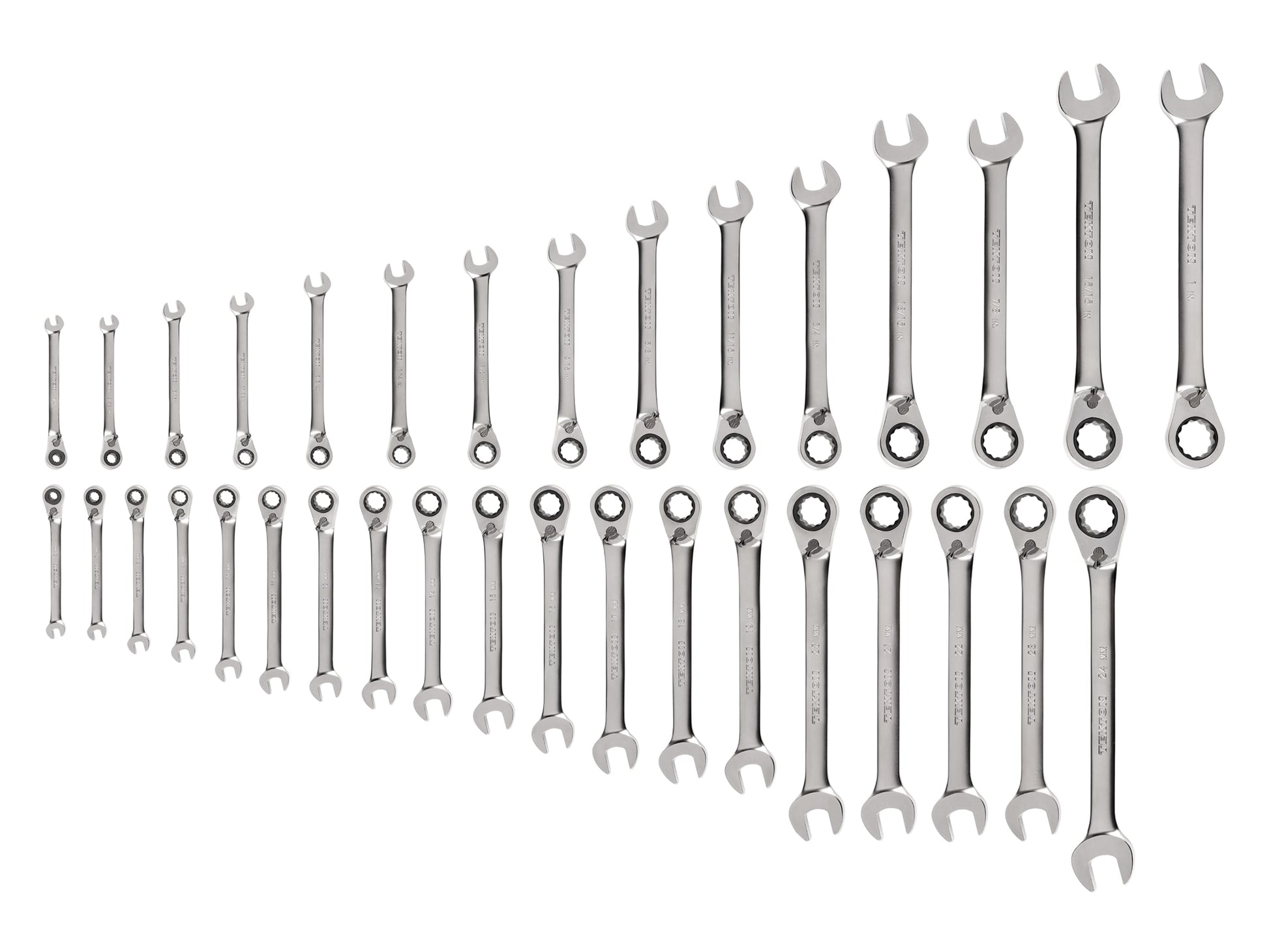 TEKTON 34-Piece Set Standard (SAE) and Metric Ratchet Wrench WRC94005