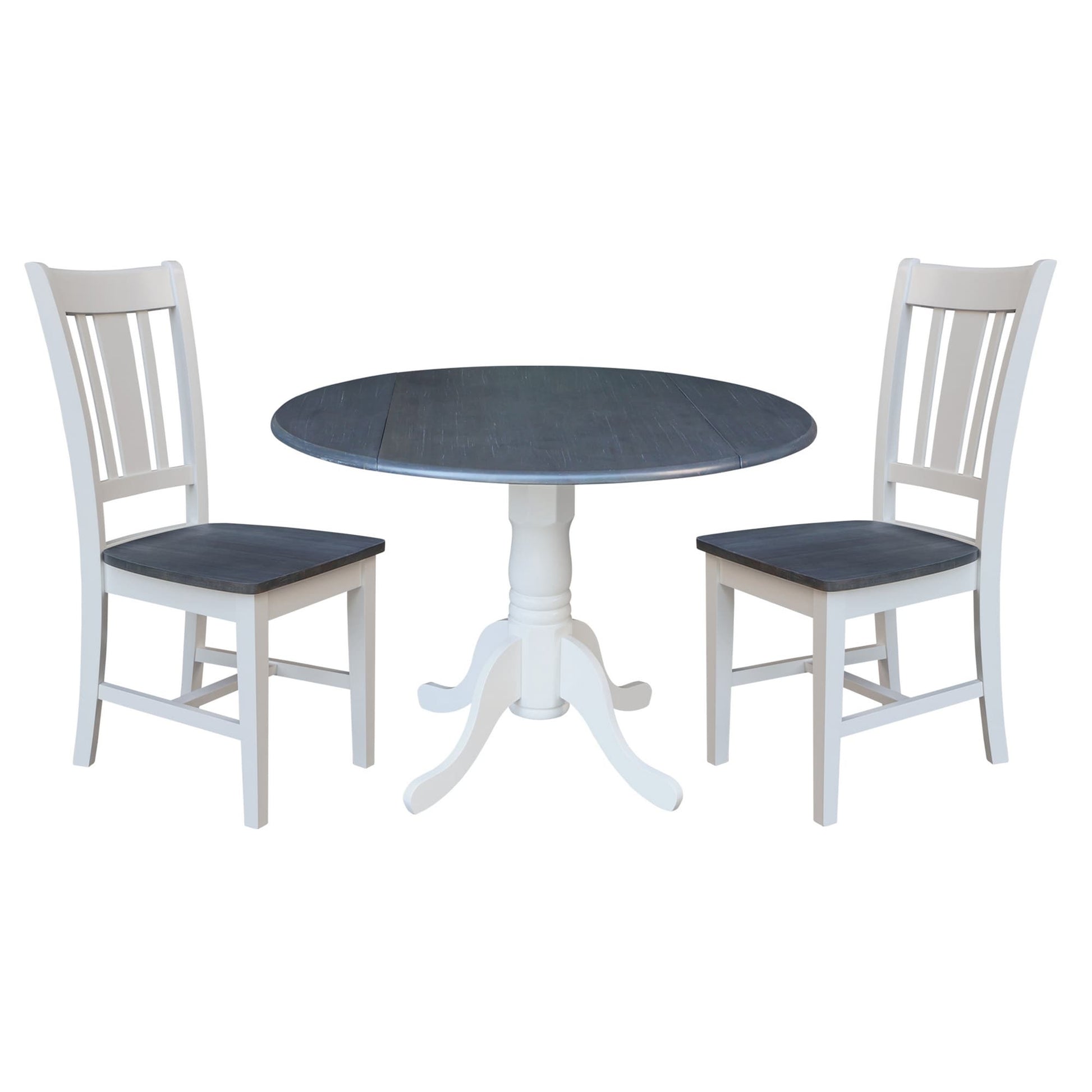 International Concepts White/heather gray Casual Dining Room Set with Round Table ( Seats 4 )