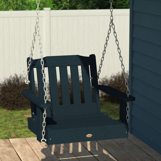 highwood Lehigh 1 -person Federal Blue Outdoor Swing