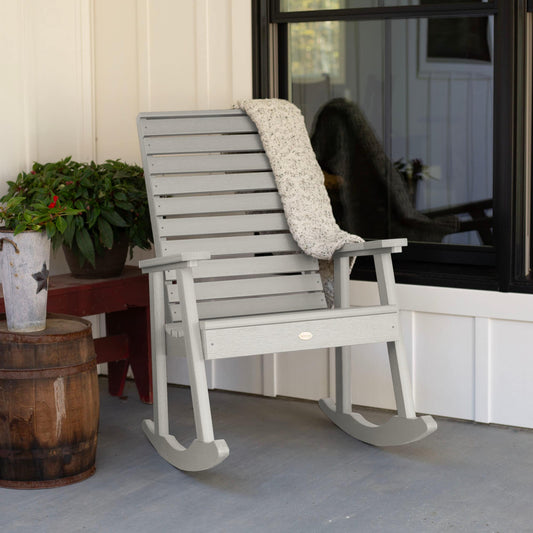 highwood Weatherly Harbor Gray Poly-lumber Frame Rocking Chair with Slat Seat
