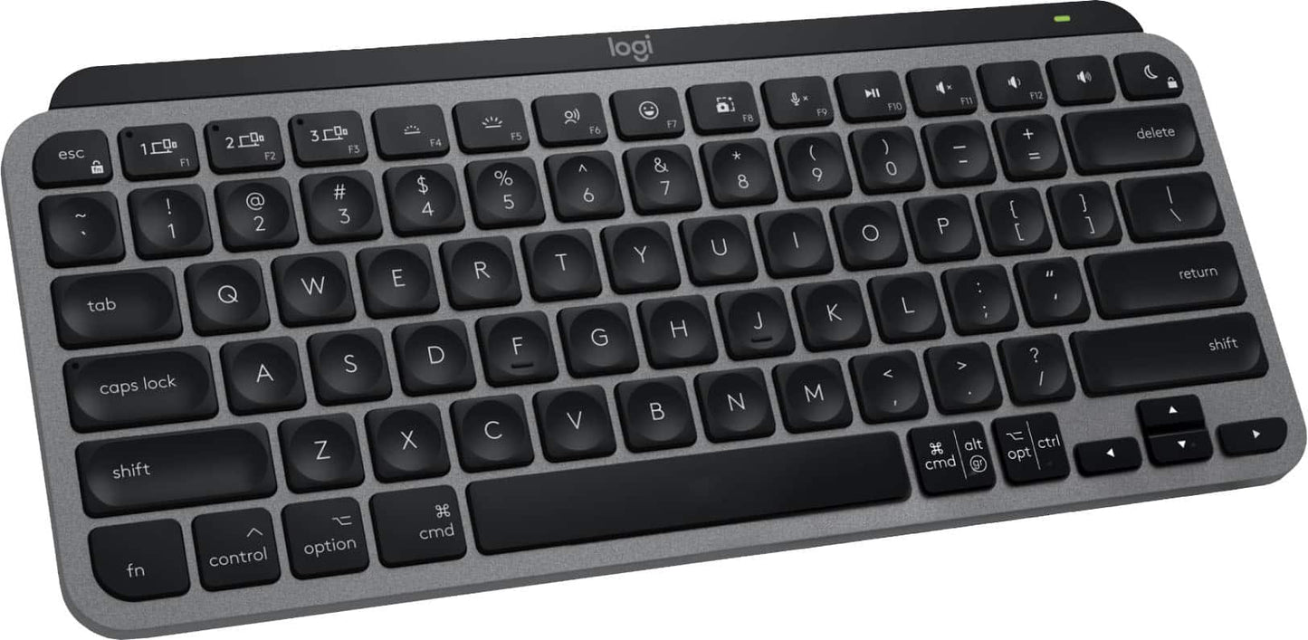 Logitech - MX Keys Mini TKL Bluetooth Scissor Mini MX Keys Switch Keyboard for Apple mac OS, iPad OS with Backlit Keys - Space Gray