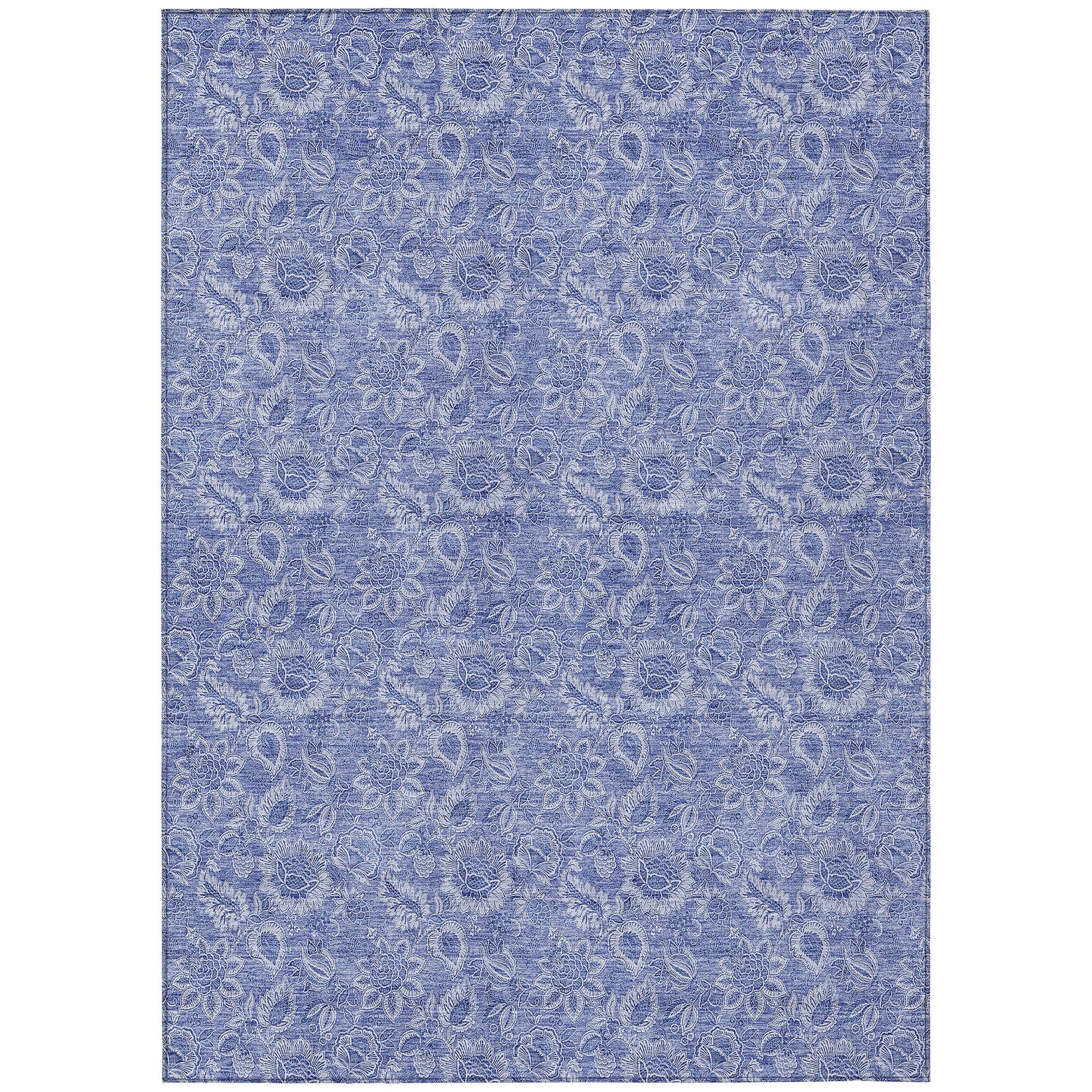 Addison Rugs Chantille ACN662DN 9 x 12 (ft) Polyester Denim Rectangular Indoor/Outdoor Geometric Machine washable Area rug