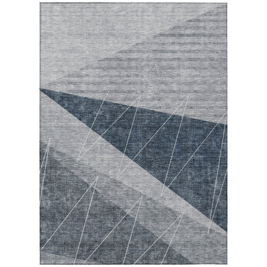 Addison Rugs Chantille ACN706CC 9 x 12 (ft) Polyester Charcoal Rectangular Indoor/Outdoor Geometric Machine washable Area rug