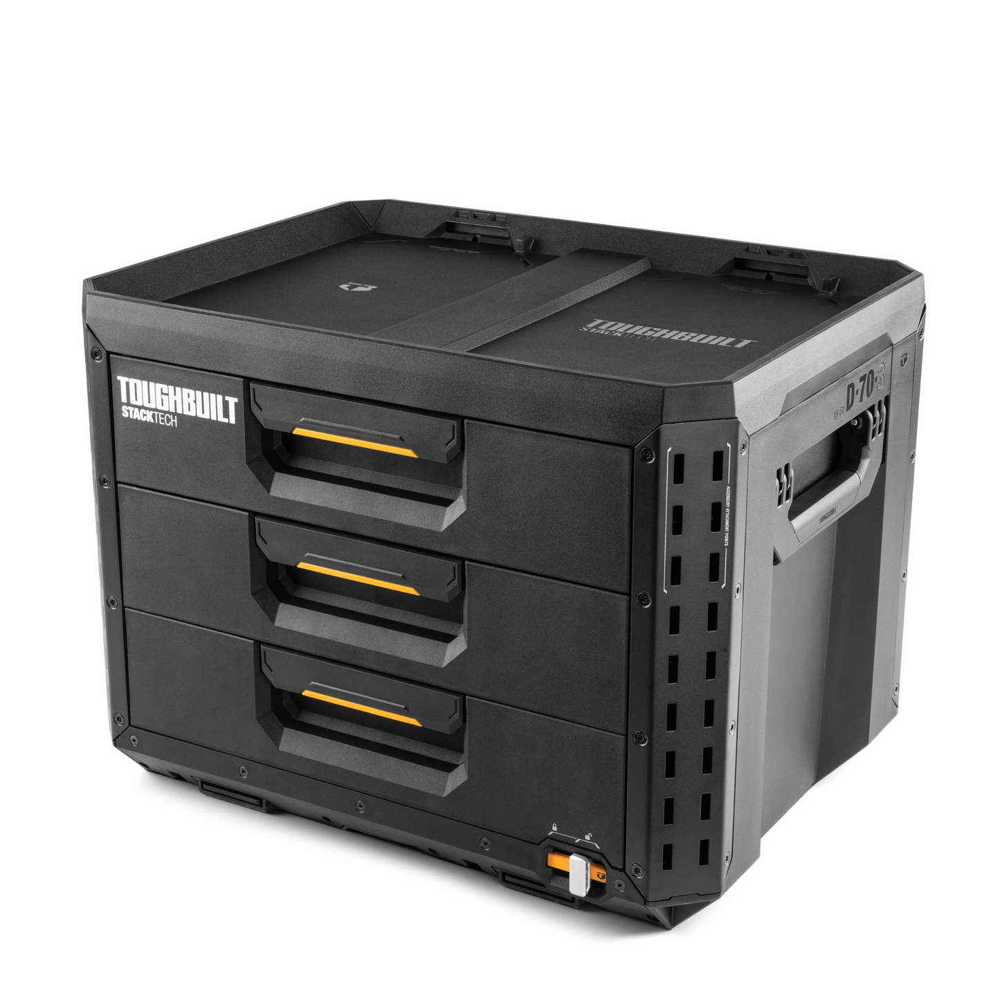 TOUGHBUILT STACKTECH XL 21-in W x 15.6-in H x 16-in D 3-Drawer Black Plastic/Metal Tool Box TB-B1-D-70-3
