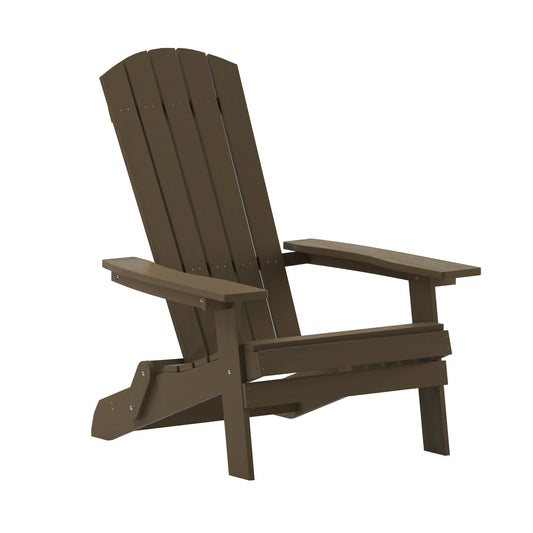 Taylor & Logan Bayfield Mahogany Resin Frame Stationary Adirondack Chair with Solid Seat