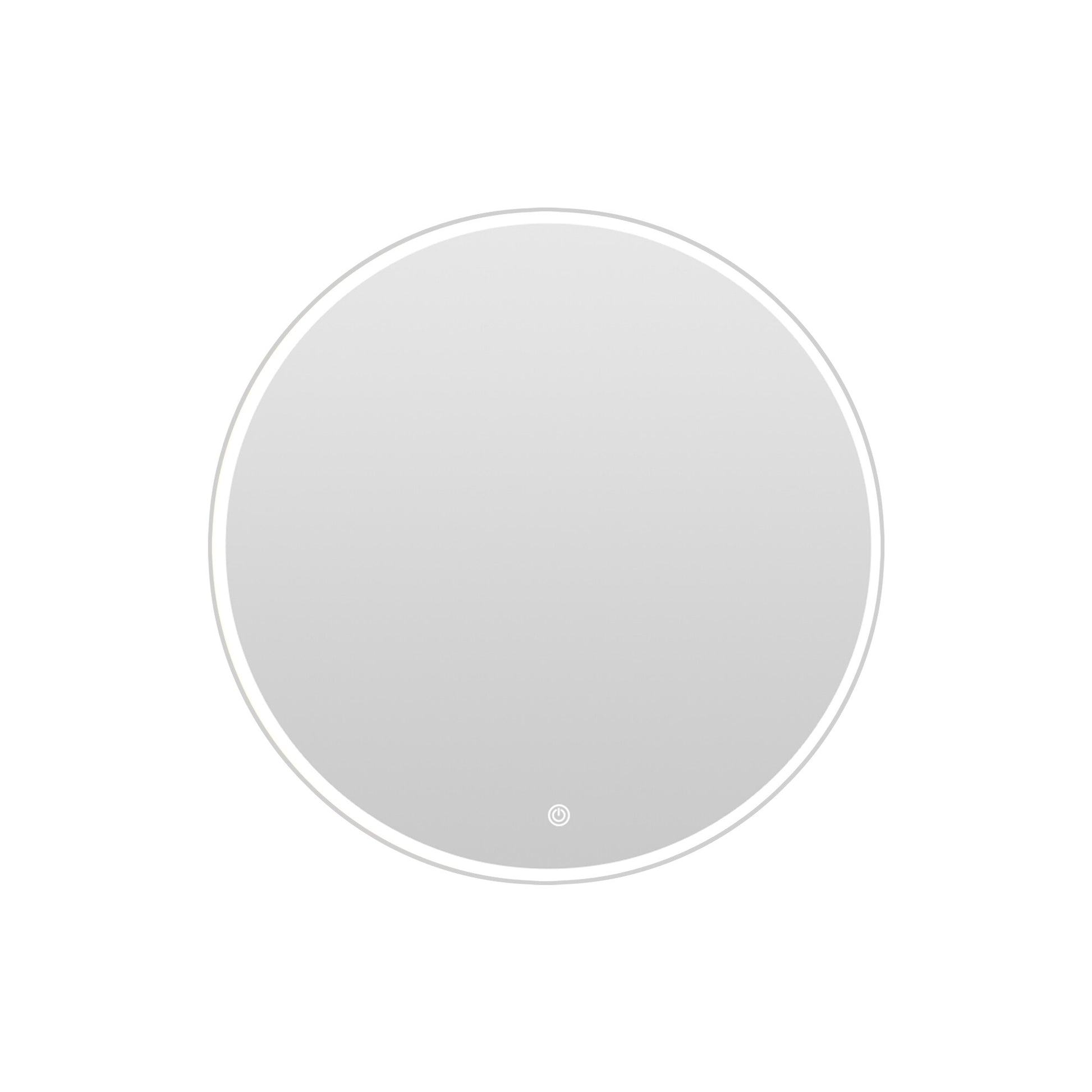 Kahomvis 32-Inches x 32-Inches Polished Frameless Round Dimmable Lighted Fog Free Bluetooth Bathroom Vanity Mirror ( Silver )
