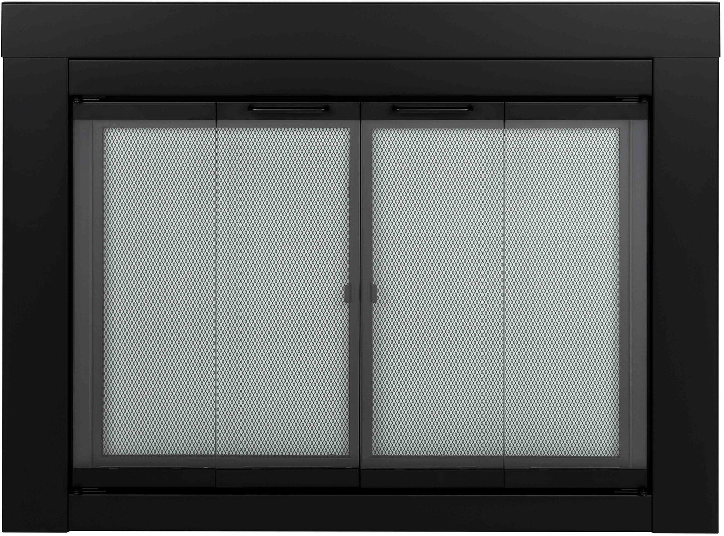 Pleasant Hearth Ascot Black Large Bifold Fireplace Doors with Clear Tempered Glass AT-1002