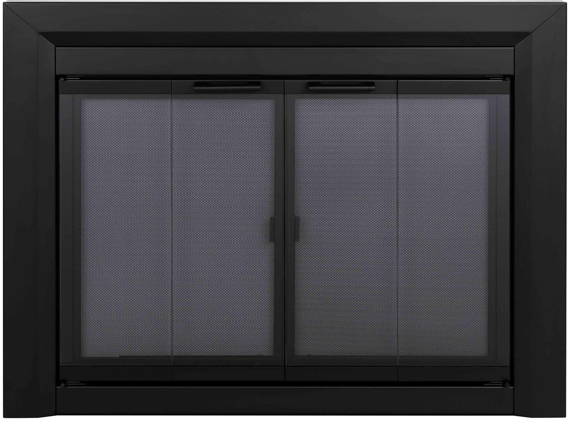 Pleasant Hearth Clairmont Black 30-in to 37-in W x 25-1/2-in to 32-1/2-in H (Medium) Bifold Fireplace Doors with Tempered Smoke Glass