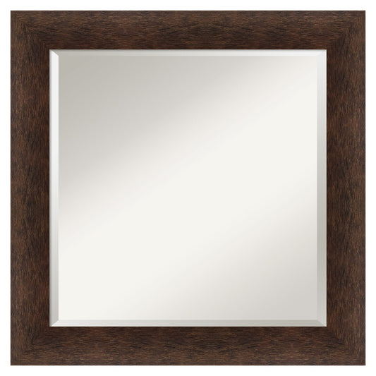 Amanti Art Warm Walnut Frame 25-Inches W x 25-Inches H Square Warm Walnut Framed Vanity Mirror