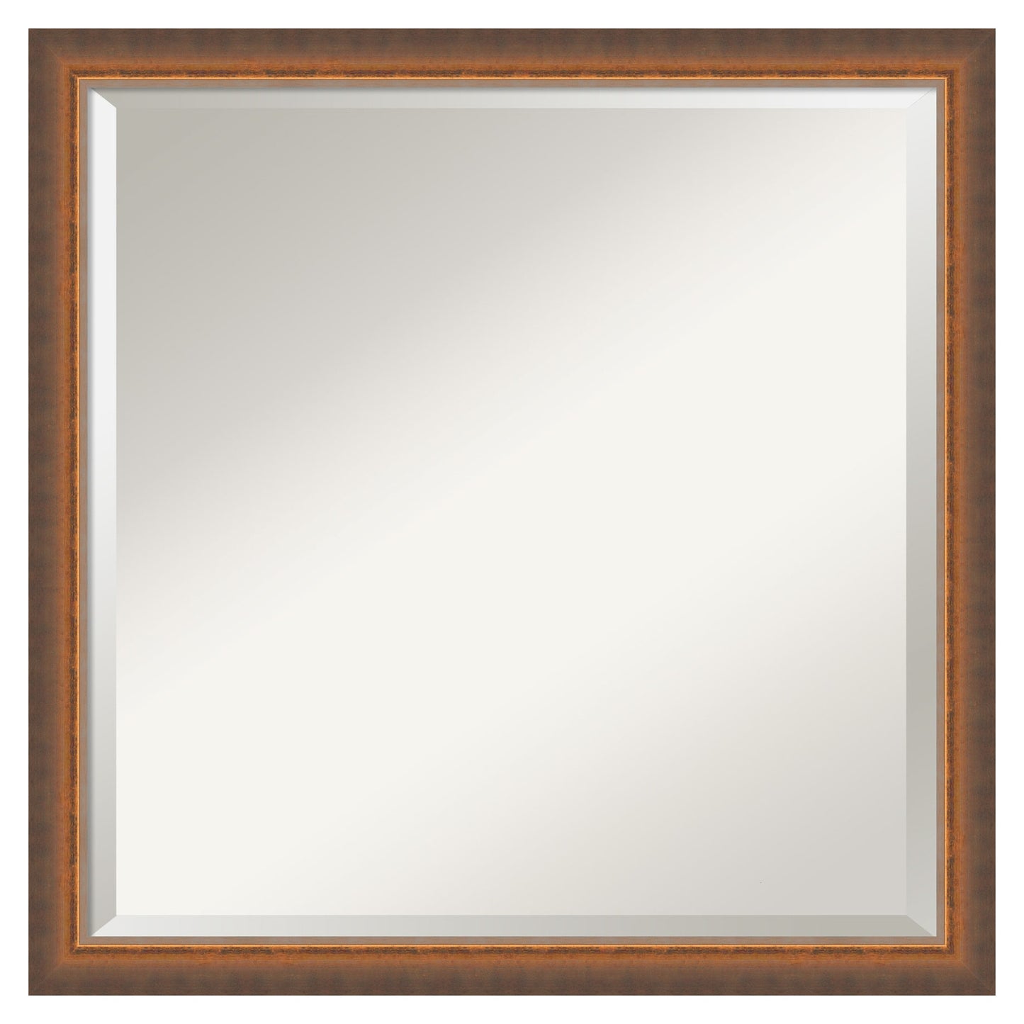 Amanti Art Two Tone Bronze Copper Frame 22.25-in W x 22.25-in H Square Two Tone Bronze Copper Framed Wall Mirror