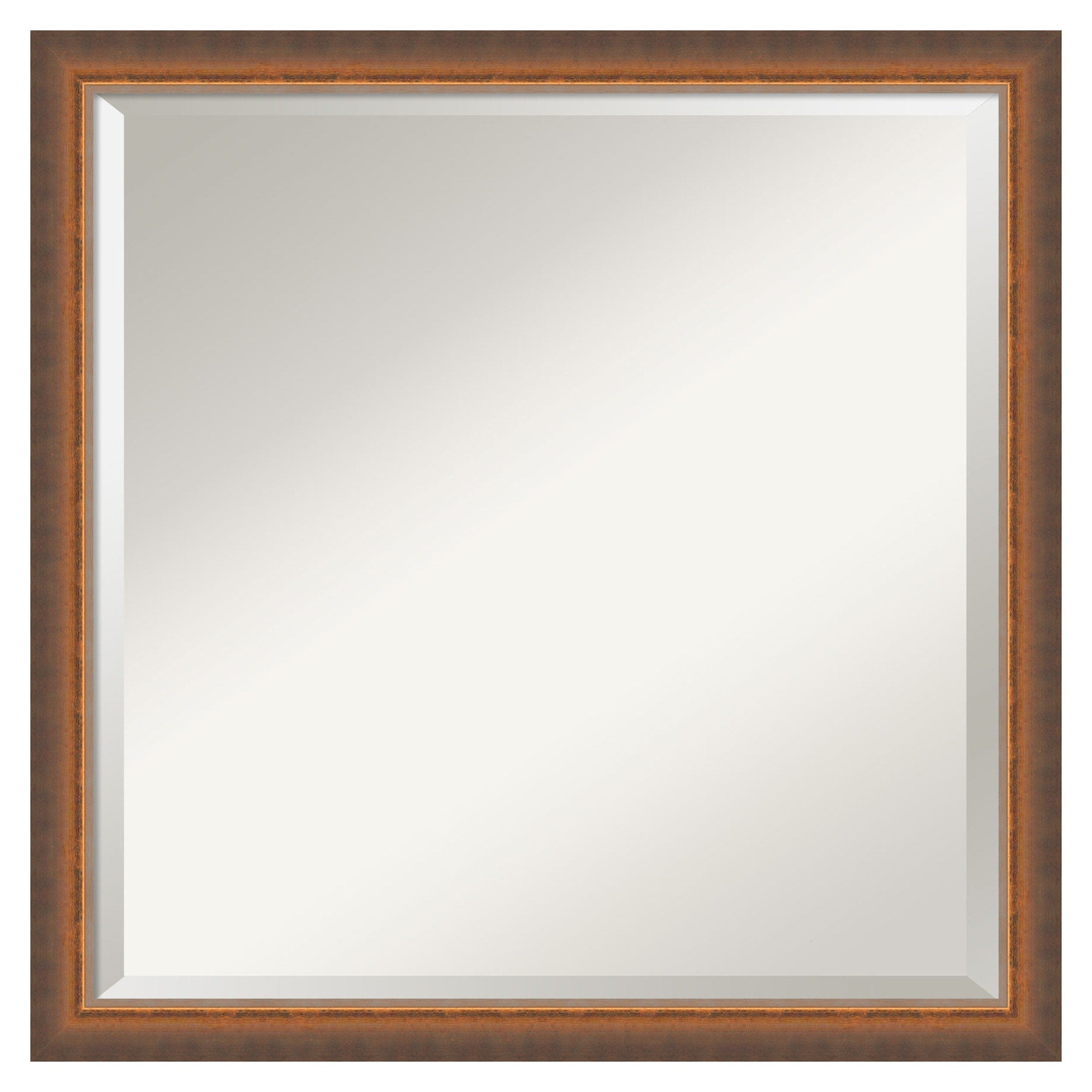 Amanti Art Two Tone Bronze Copper Frame 22.25-in W x 22.25-in H Square Two Tone Bronze Copper Framed Wall Mirror