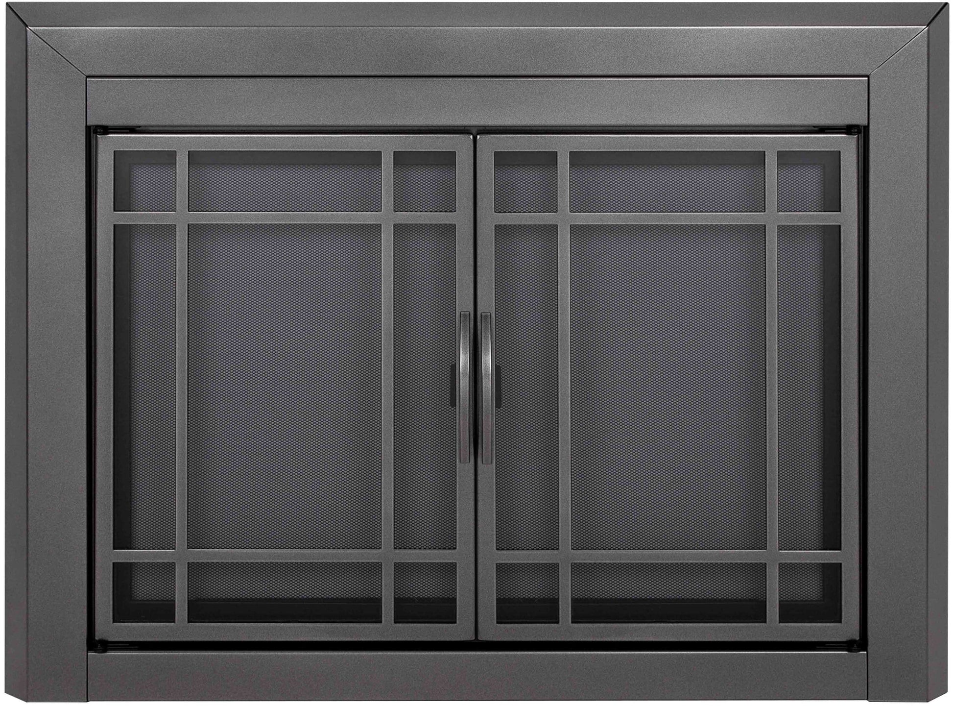 Pleasant Hearth Easton Gunmetal Small Cabinet-style Fireplace Doors with Smoke Tempered Glass EA-5010GM