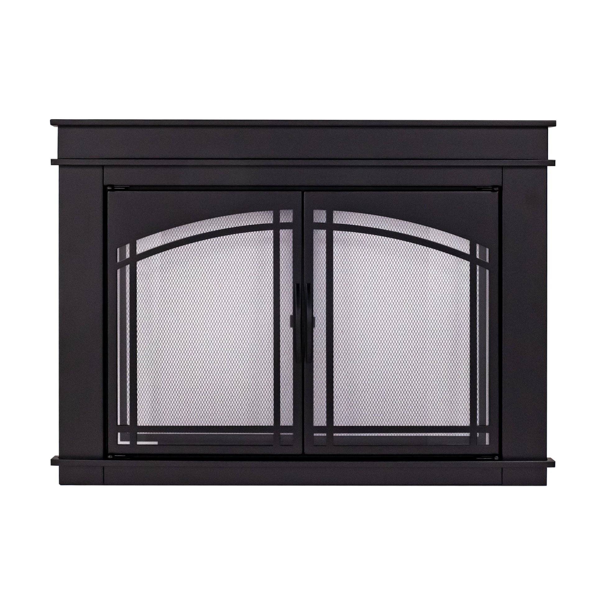 Pleasant Hearth Fenwick Black Small Cabinet-style Fireplace Doors with Smoke Tempered Glass FN-5700BL