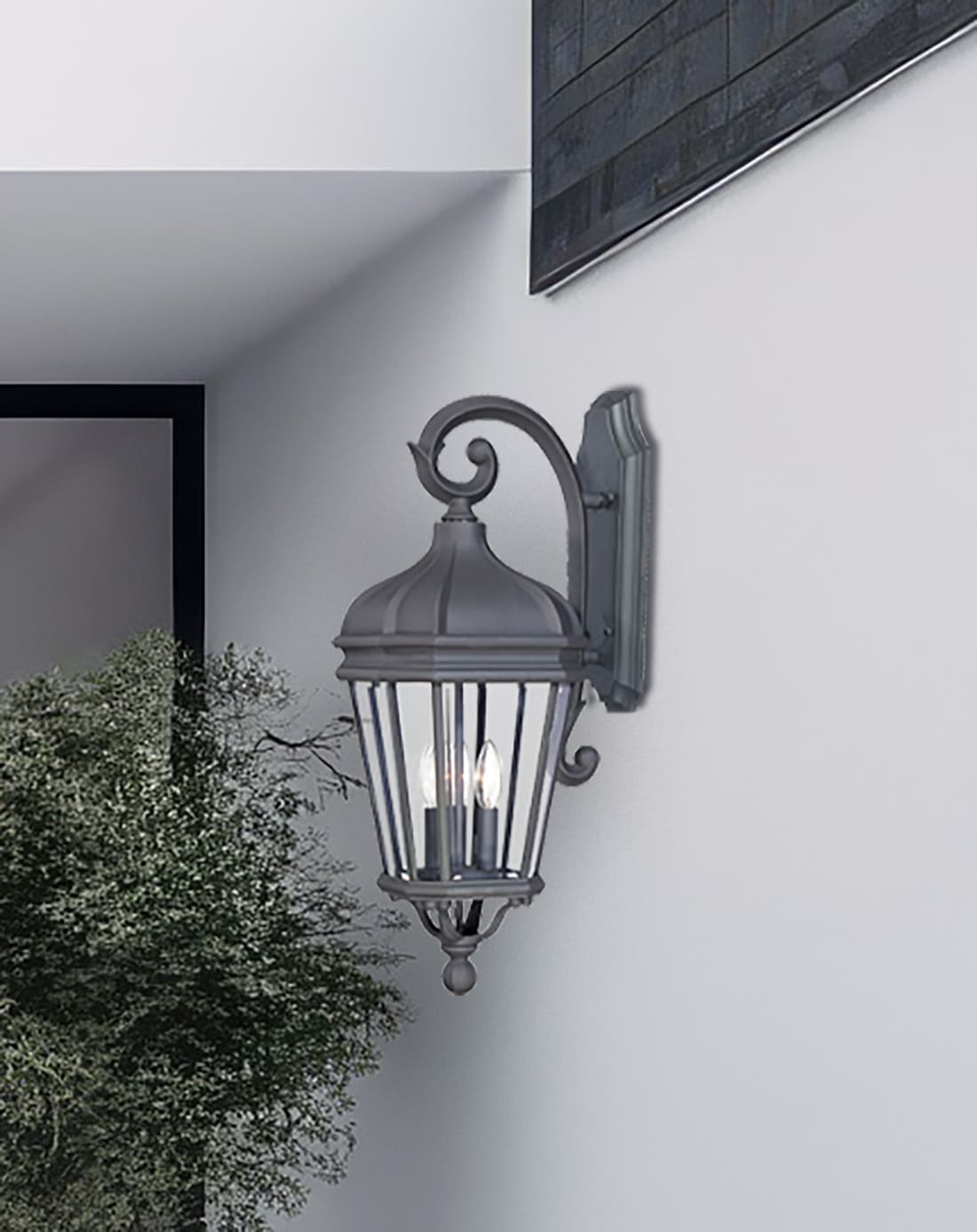 Minka Lavery Harrison 3 -Light 27.75-in H Matte Black Hardwired Outdoor Wall Light 1664956