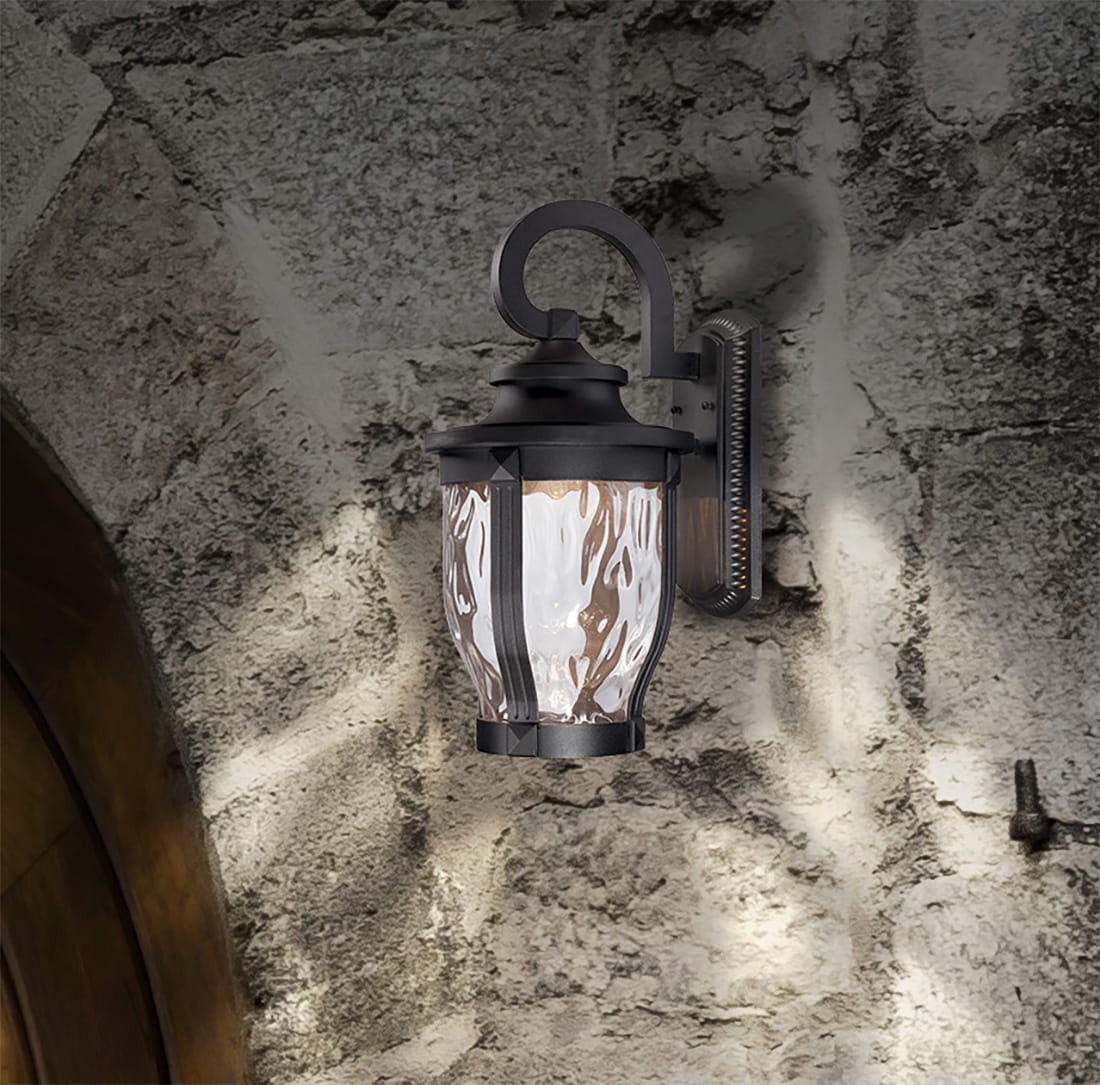 Minka Lavery Merrimack 1 -Light 20-in H Matte Black Hardwired Outdoor Wall Light 1664971