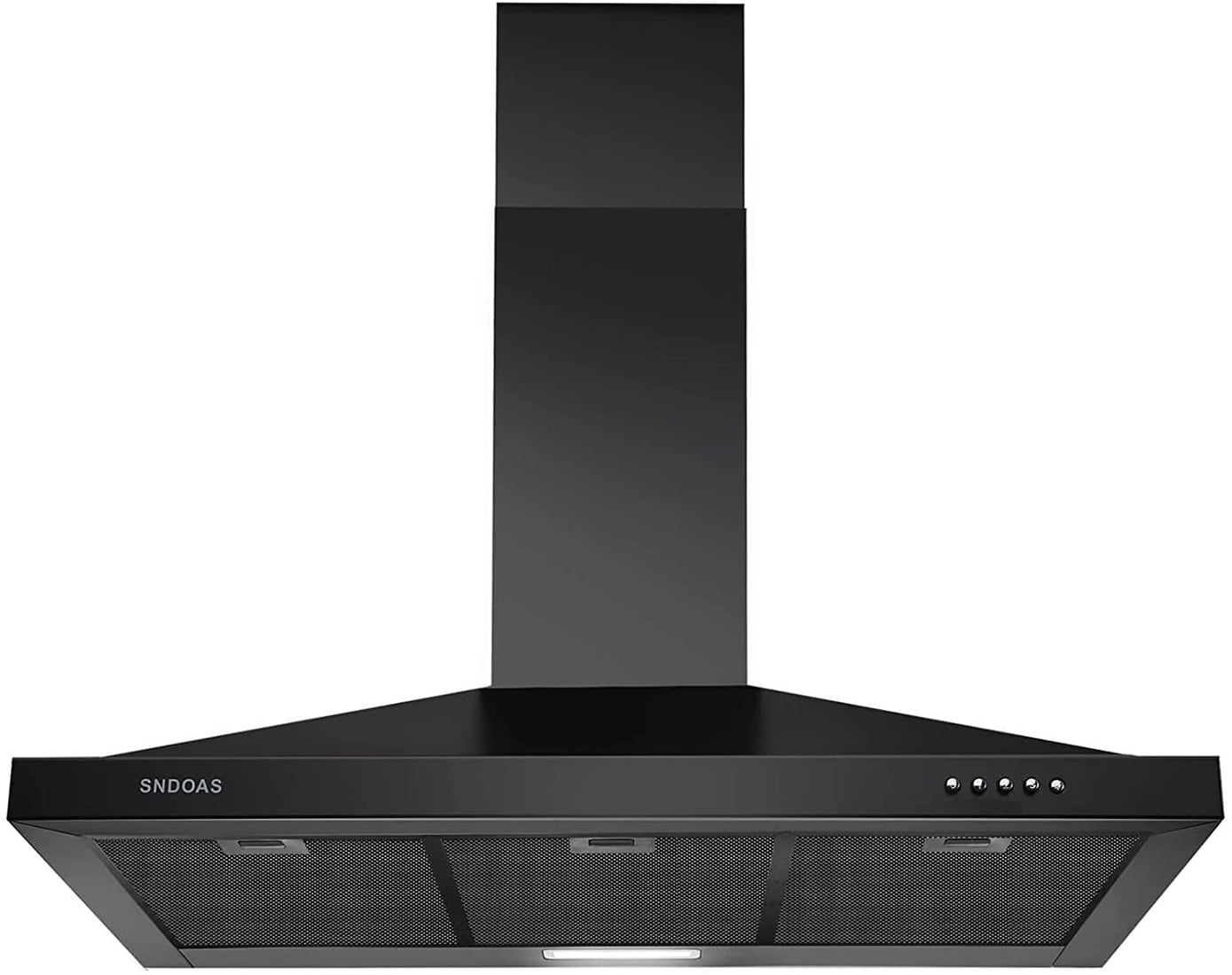 Kahomvis 36 inch Convertible 450-CFM Recirculating Black Wall-Mounted Range Hood with Charcoal Filter