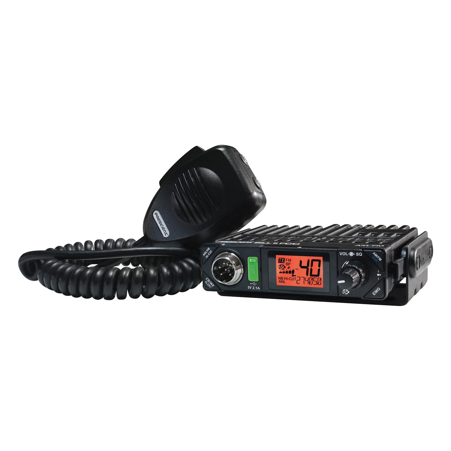 PRESIDENT PRESIDENT BILL II FCC 40-Channel 12-Volt AM/FM CB Radio PRCBTXUS101