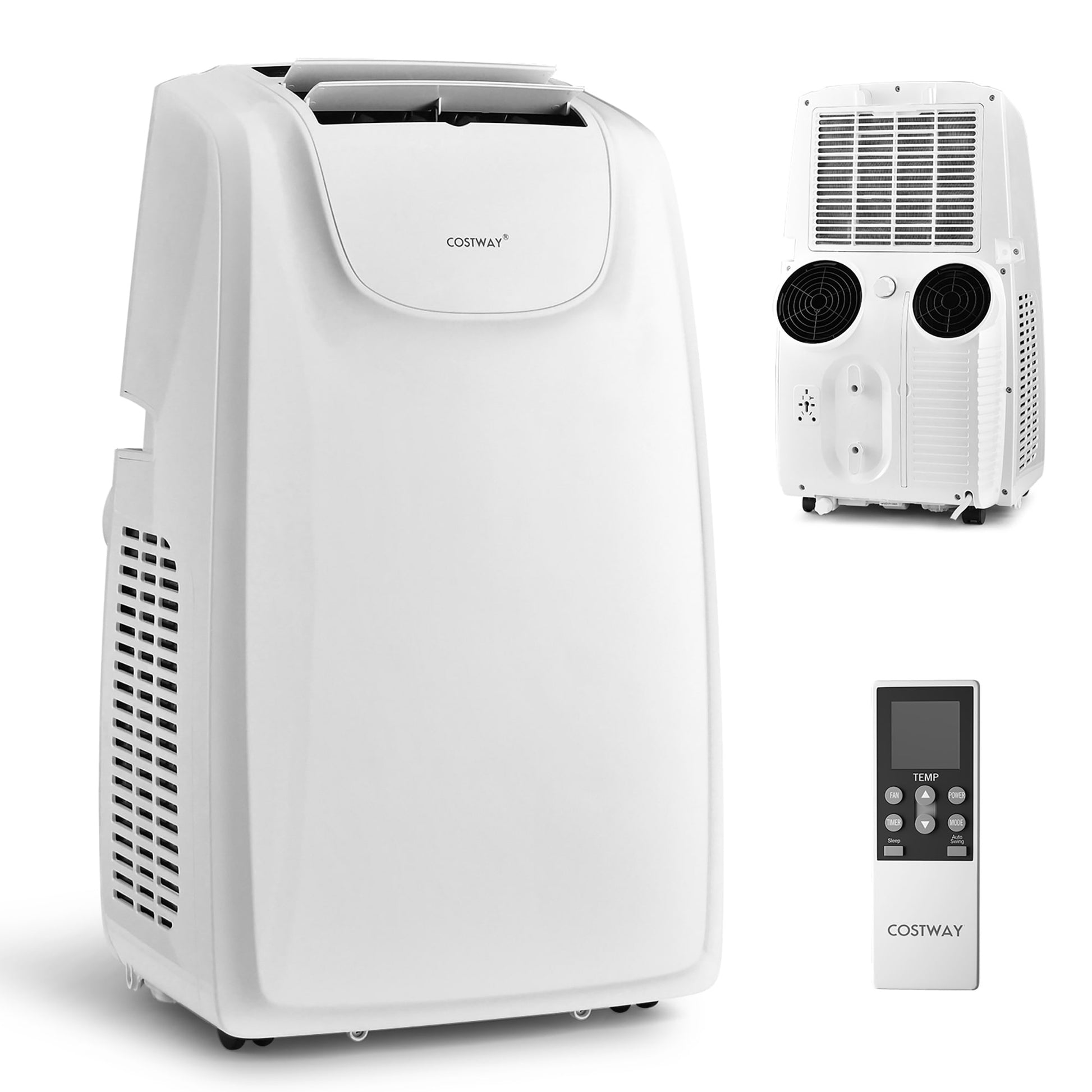 Costway 8000-BTU DOE (115-Volt) White Vented Portable Air Conditioner with Remote Cools 400-sq ft LWS00238