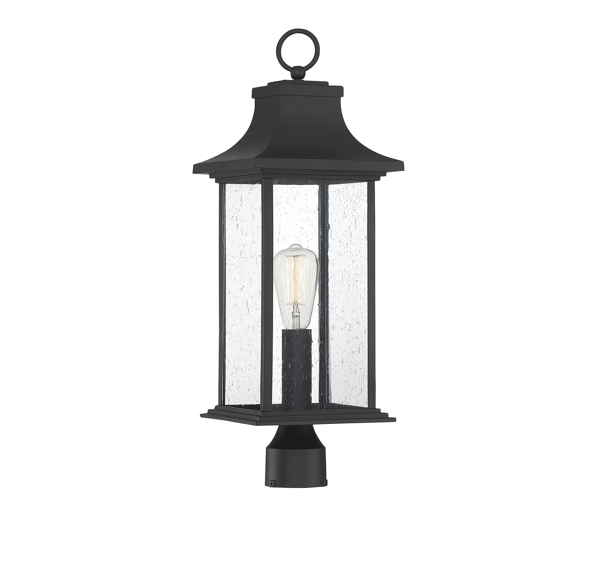 Savoy House Hancock 24.25-in Matte Black Rustic Outdoor Light post lantern