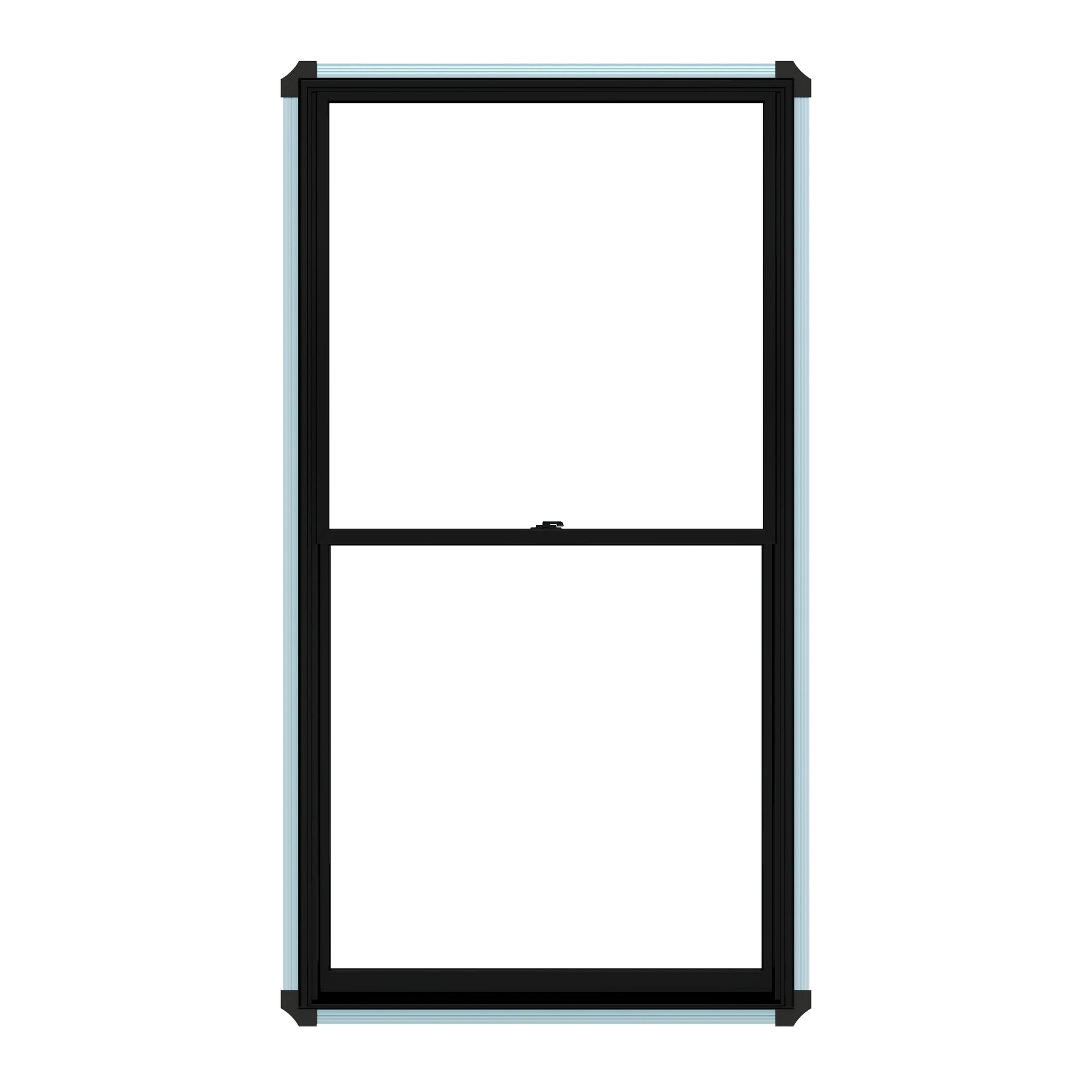 Pella Lifestyle 23-3/4-in x 37-1/2-in Black Exterior Black Interior Wood New construction Double Hung Window Dual-pane Double Pane Glass