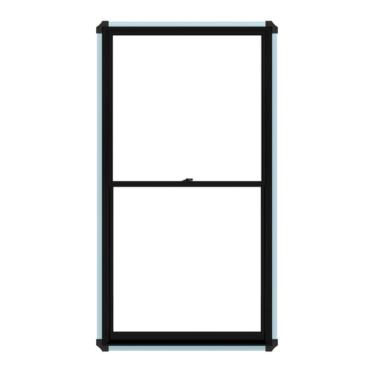 Pella Lifestyle 23-3/4-in x 37-1/2-in Black Exterior Black Interior Wood New construction Double Hung Window Dual-pane Double Pane Glass