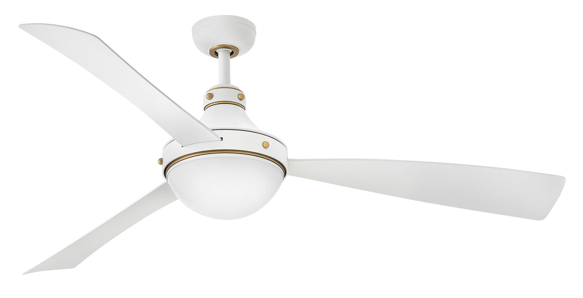 Hinkley Oliver 62-in Integrated LED Outdoor Smart Matte White with Matte White Blades Ceiling Fan With Light - Remote Included ( 3 -Blade ) 6249271