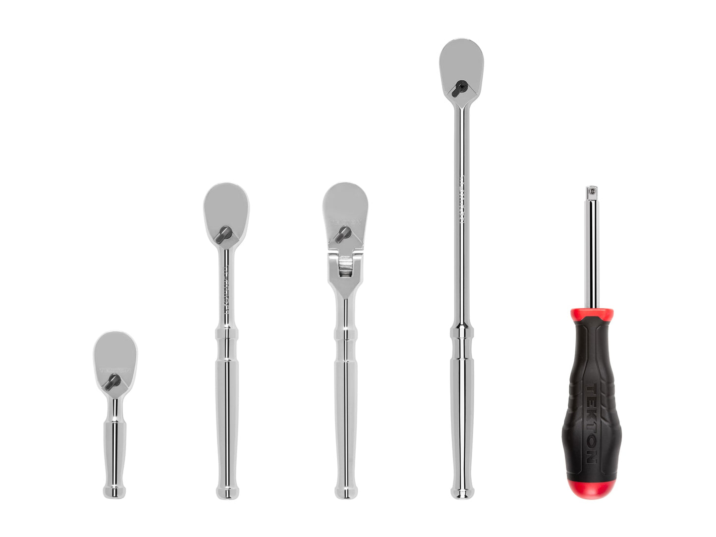 TEKTON 1/4 Inch Drive Ratchet and Spinner Handle Set (5-Piece) SDR99009