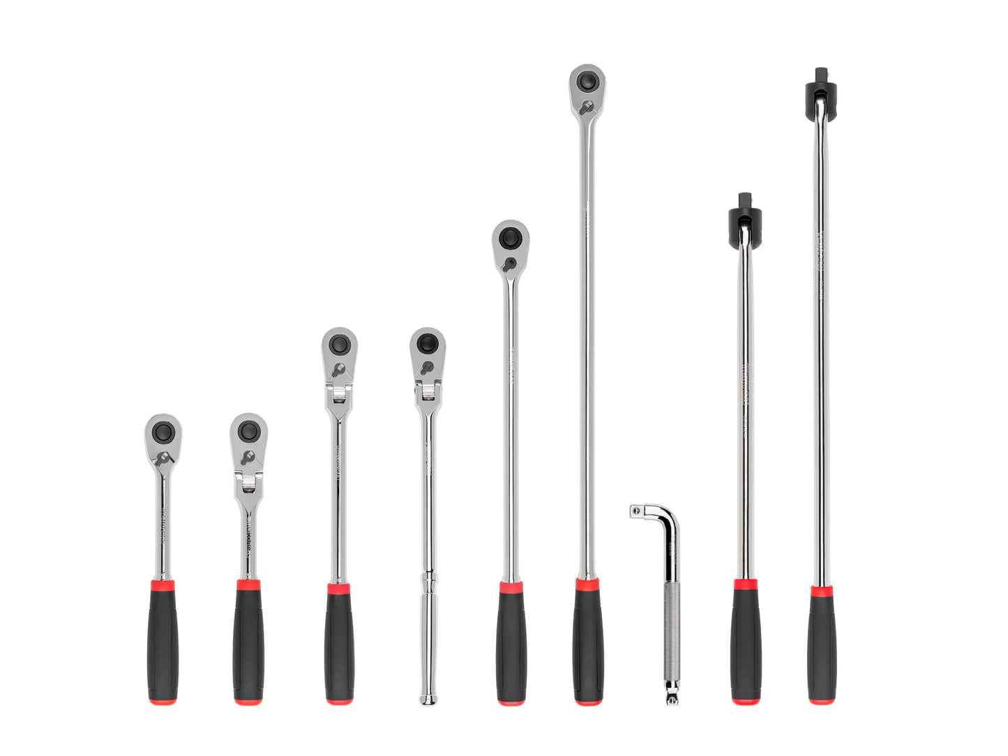 TEKTON 1/2 Inch Drive Quick-Release Comfort Grip Ratchet, L-Handle, and Breaker Bar Set (9-Piece) SDR99202